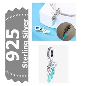🐘🐘 💓 925 Sterling Silver Angel Wing Charm